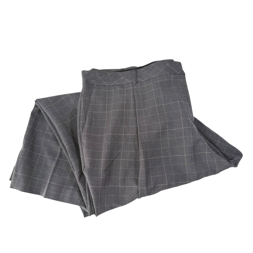 Counterparts 24W Gray Windowpane Plaid Dress Pants Officecore Dark Academia
